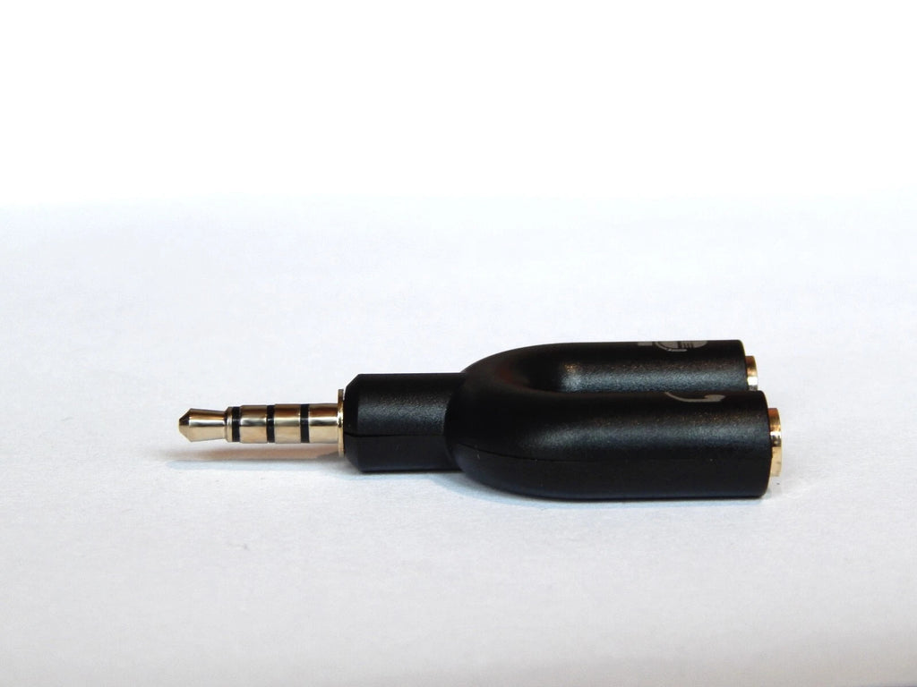 3.5 mm U formos ausinių ir mikrofono adapteris – Y splitter kabelis, 1 vnt.