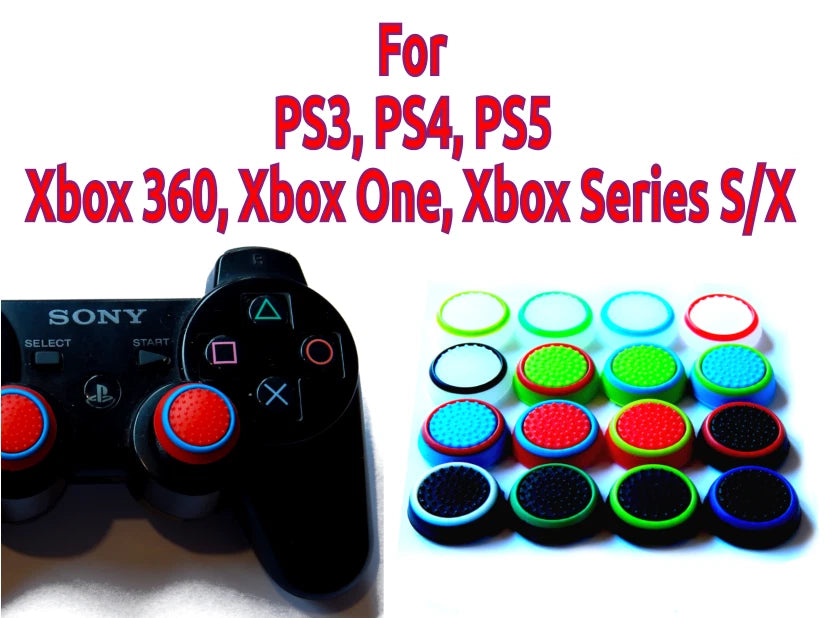 PS5 / PS4 / PS3 / Xbox Series X/S / One / 360 valdiklio analoginių svirčių silikoninės kepurėlės – 1 pora