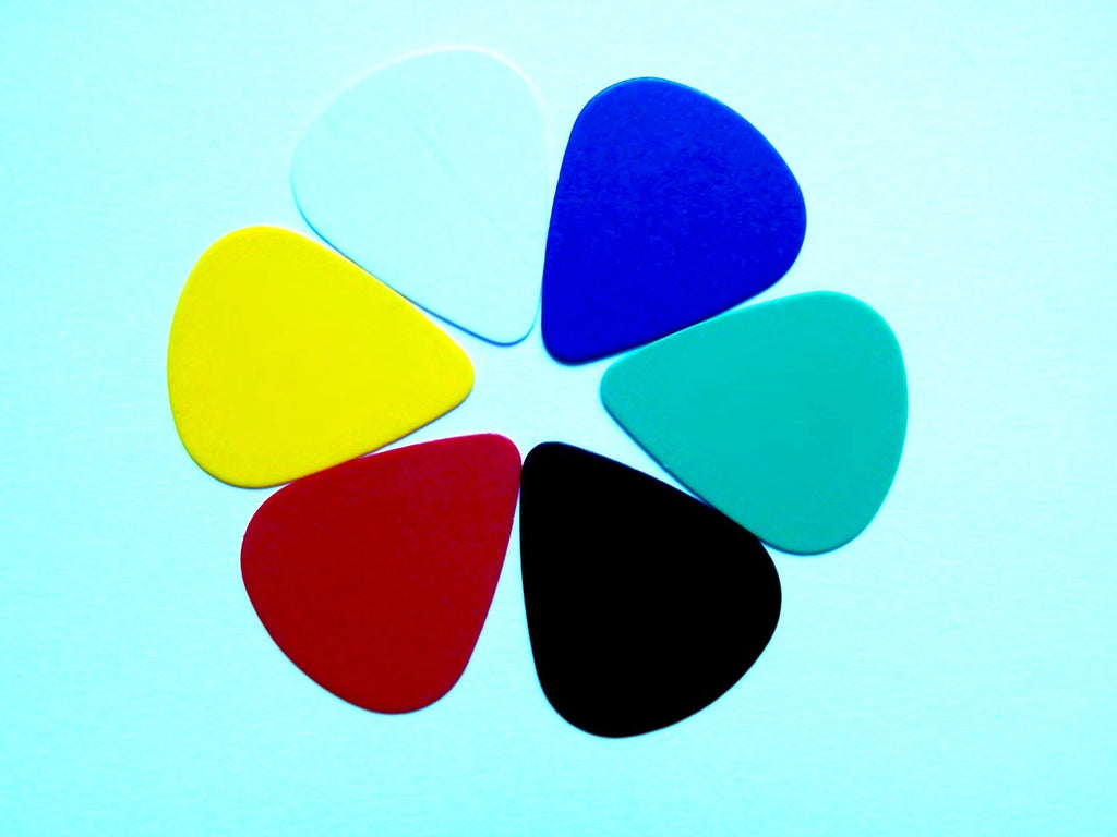 Gitara mediatorių rinkinys – 10 vnt., įvairios spalvos, 0.46 mm