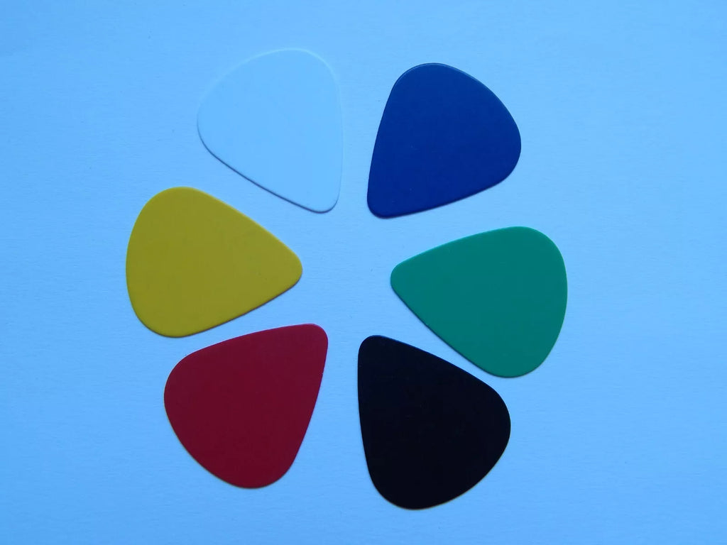 Gitara mediatorių rinkinys – 10 vnt., įvairios spalvos, 0.46 mm